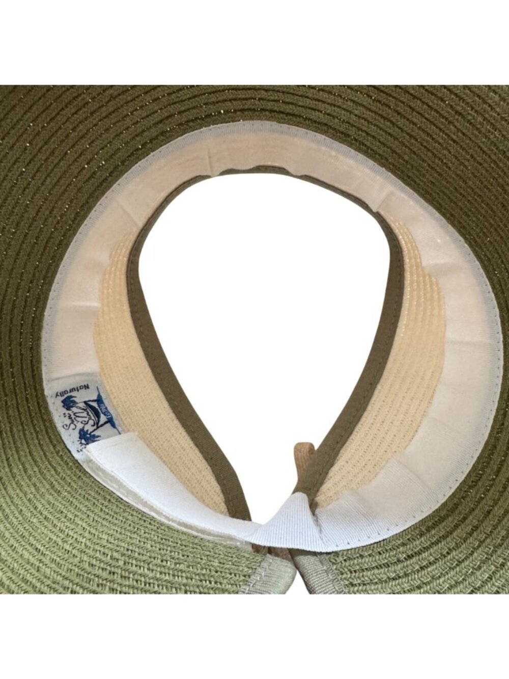 Sun N Sand Womens Straw Wide Visor Green/Beige Adjustable Fit Lightweight Travel - Picture 14 of 16